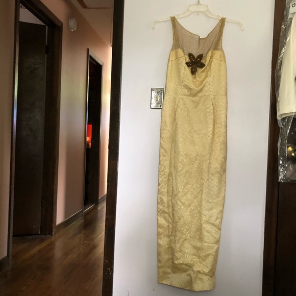 Handmade vintage Gold dress - Picture 4 of 12